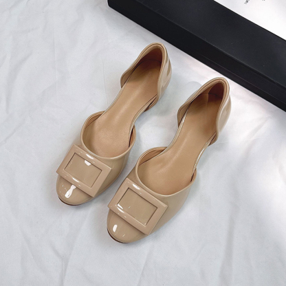 スクエアバックル サイドオープンパンプス