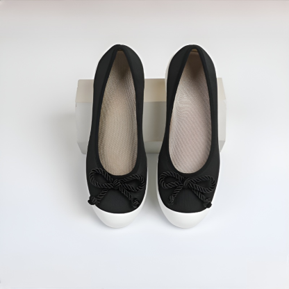 リボンモチーフ ウェッジソールパンプス