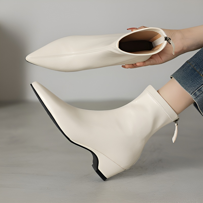 5cm美脚 ポインテッドトゥ ストレッチブーツ