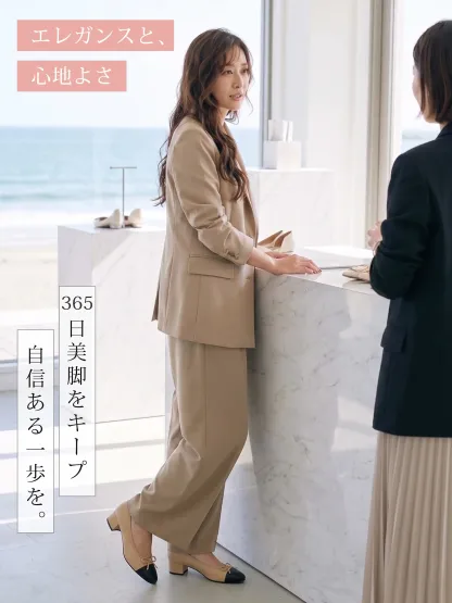 インヒール内蔵 異素材MIXリボンパンプス