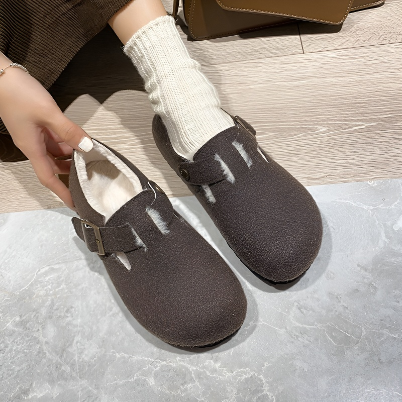 フェルト素材 裏起毛美脚コンフォートシューズ