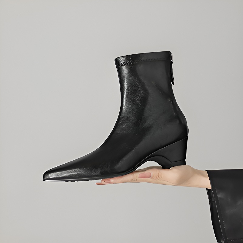 5cm美脚 ポインテッドトゥ ストレッチブーツ