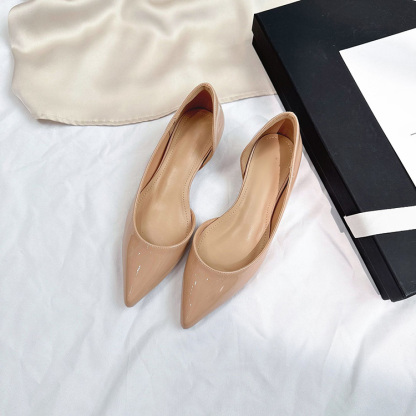 カラーエナメル 4cm美脚Vカットパンプス 