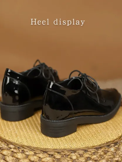 インヒール内蔵 エナメルレースアップ