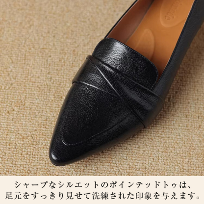 KENPOGEN 本革ローファー ポインテッドトゥシューズ 4cmUP 歩きやすい 通勤