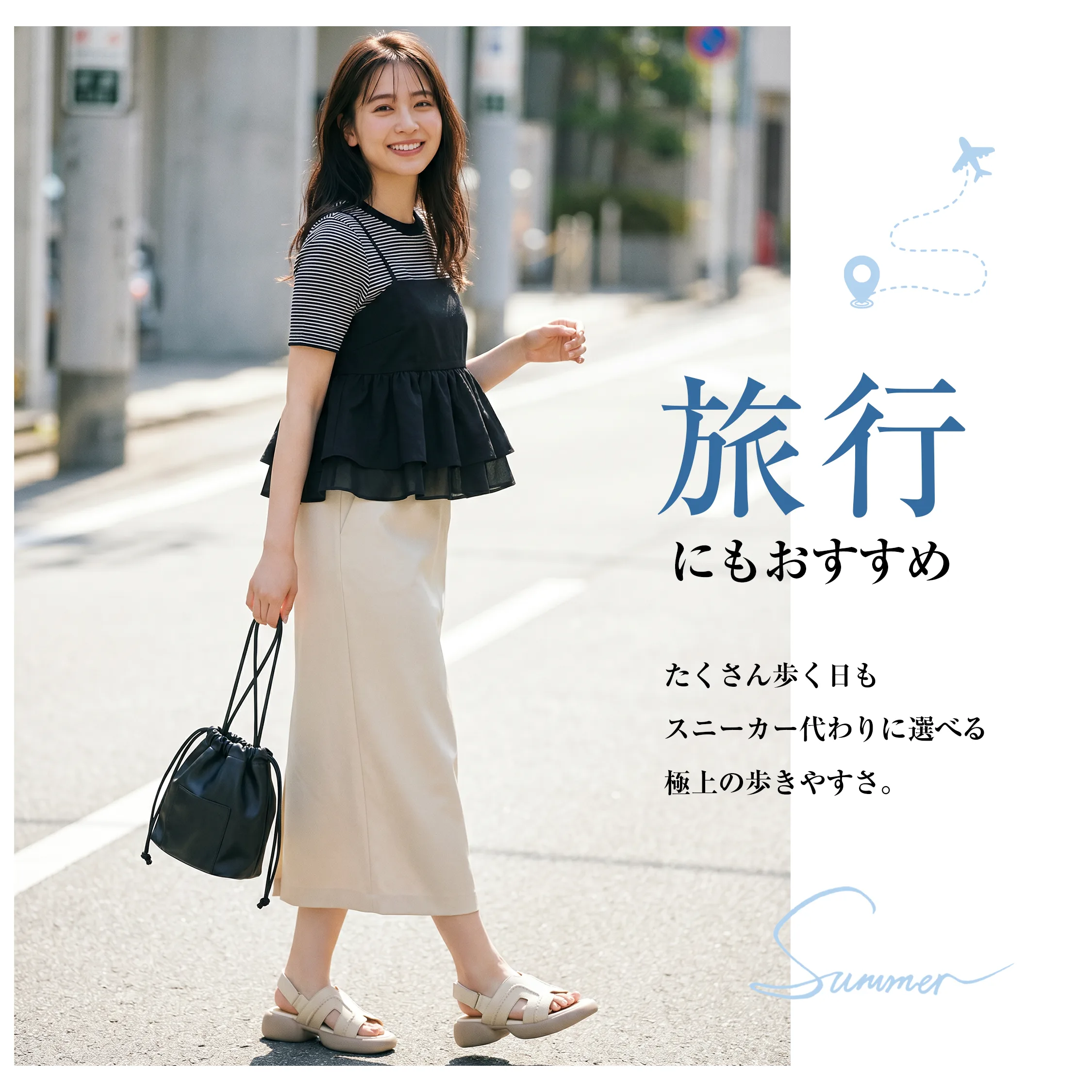 旅行や街歩きにおすすめのレディース厚底サンダル 本革素材で長時間歩きやすい一足
