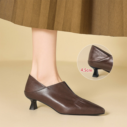 レトロモダン スリット入り ポインテッドトゥスリッポン