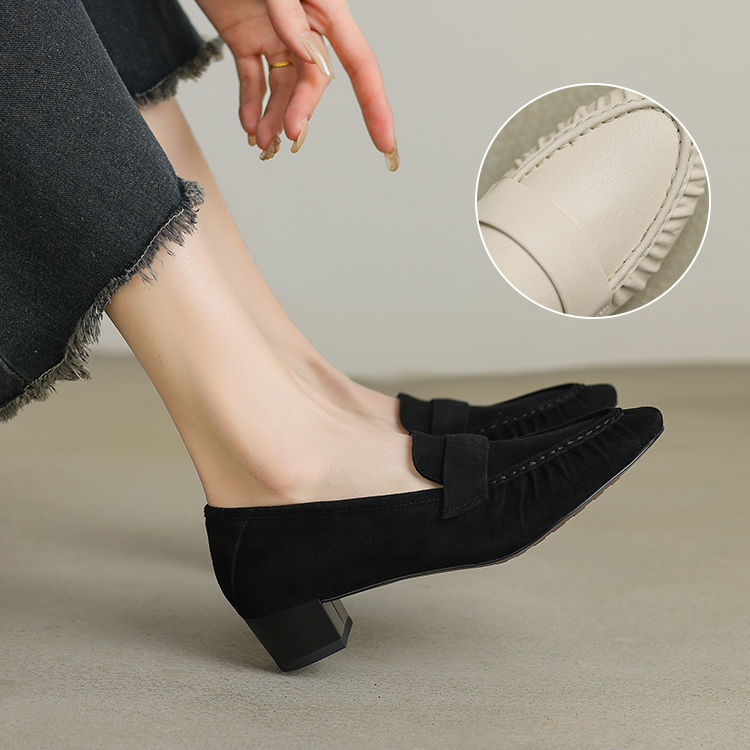 チャンキーヒール 美脚ローファー