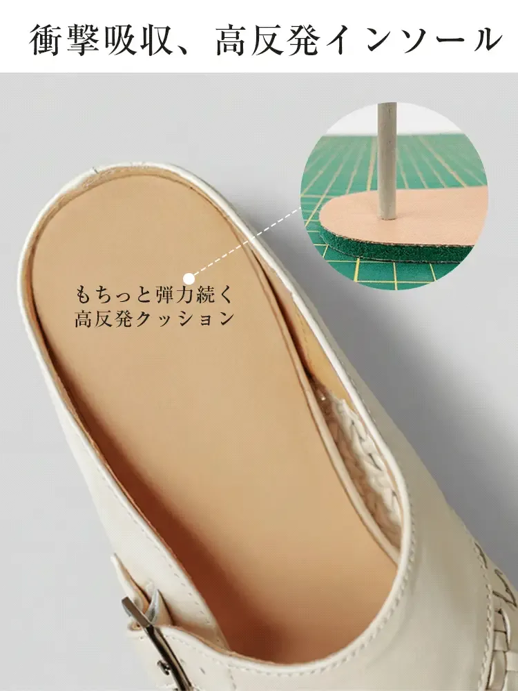 【高反発ラテックスインソール】もちっと弾力が続くクッションで衝撃をしっかり吸収。リカバリーサンダルのようなふかふかな履き心地で疲れにくい、厚底 サンダル レディース。