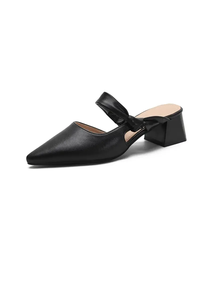 ポインテッドトゥ 美脚ミュール