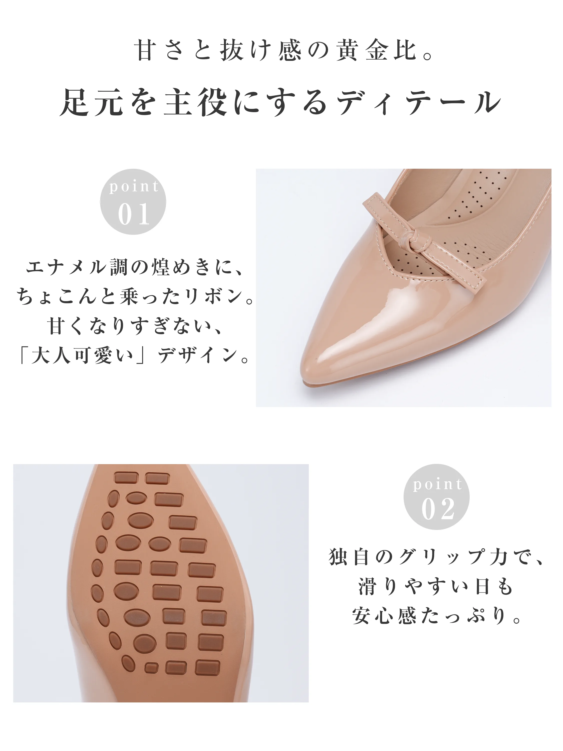 【大人可愛い】KENPOGEN インヒールパンプス レディース リボン ポインテッドトゥ 5cmUP シークレットシューズ 歩きやすい 痛くない おしゃれ 通勤 オフィス