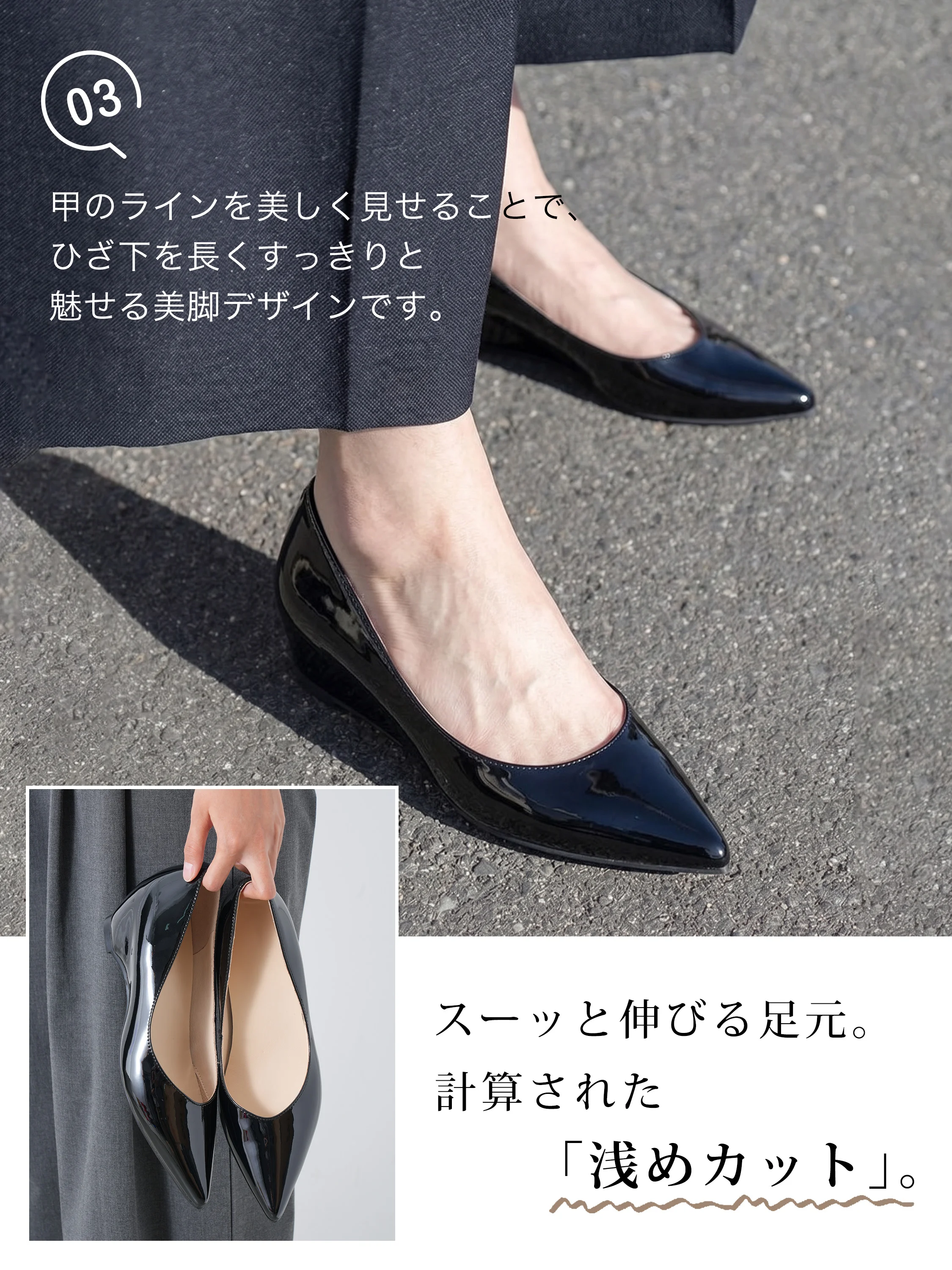 【撥水シープスキン】KENPOGEN  本革インヒールパンプス レディース つま先保護クッション 選べるヒール高 3.5cm 5.5cm エナメル 美脚効果 走れる 通勤 フォーマル