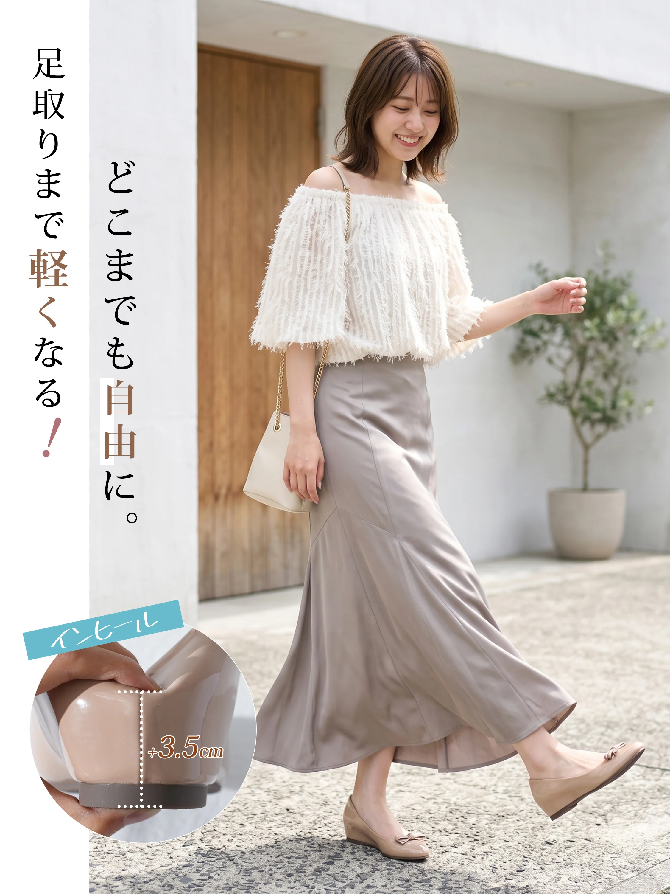 KENPOGEN 2026秋新作 晴雨兼用華奢リボンパンプス どこでも自由に歩ける軽やかな着用コーデ 秋パンプス 3.5cmインヒール エナメル ラウンドトゥ 静音