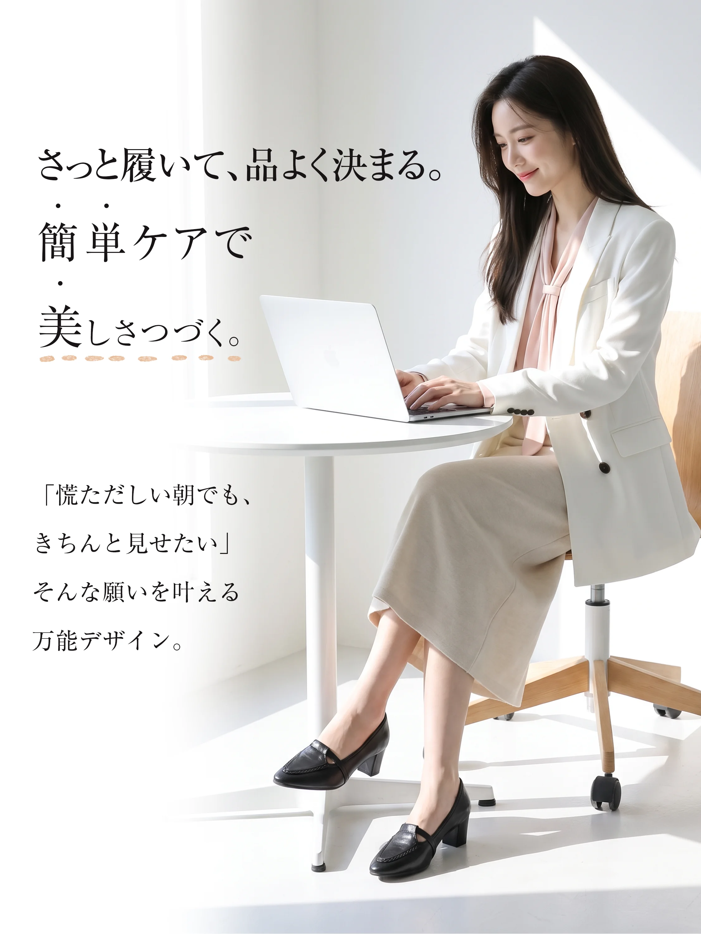 編み込みフチ取り 5cm美脚ローファー