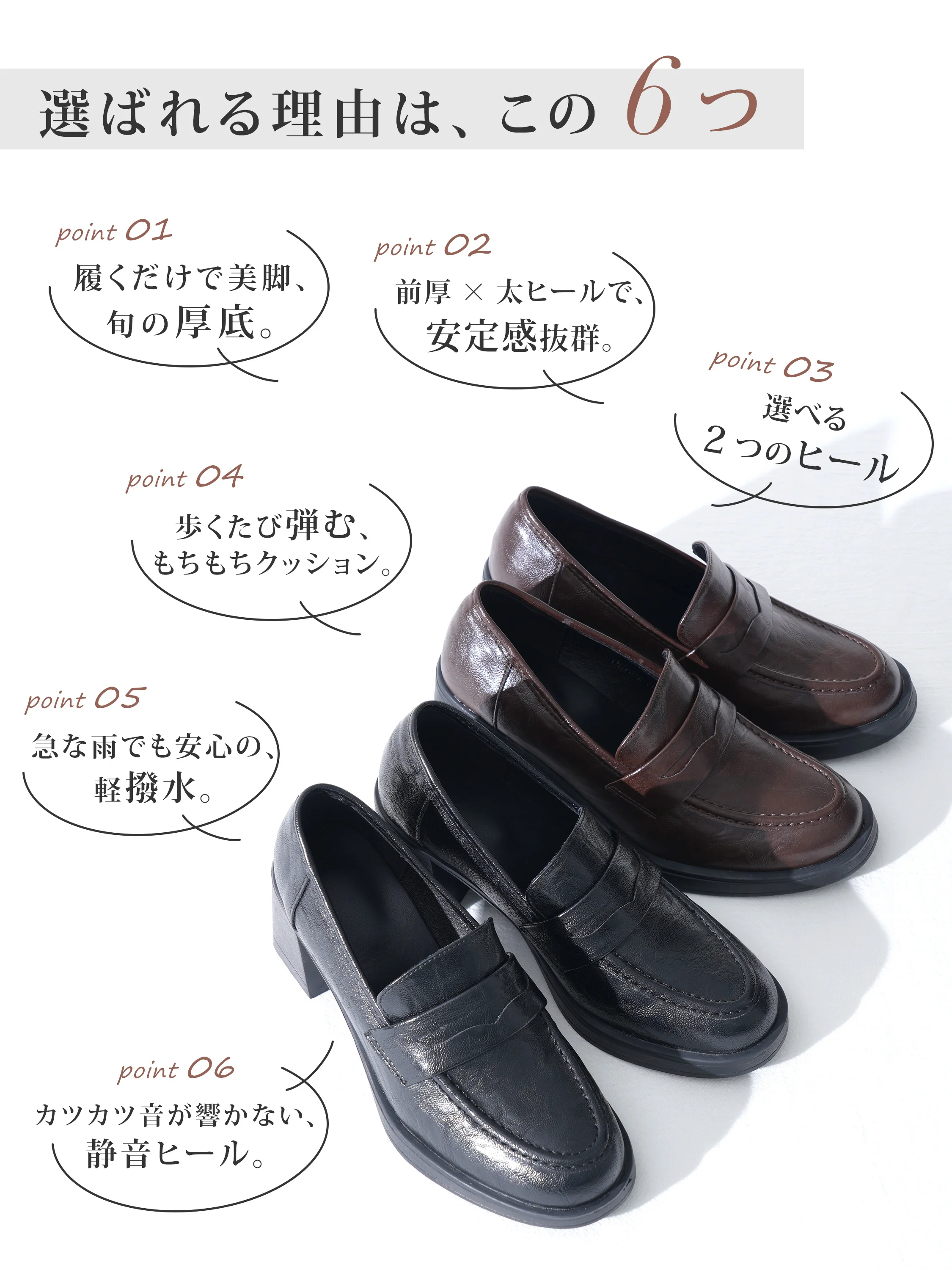 甲高対応 KENPOGEN 甲周りのフィット感を見せる 雨の日通勤に使いやすい一足