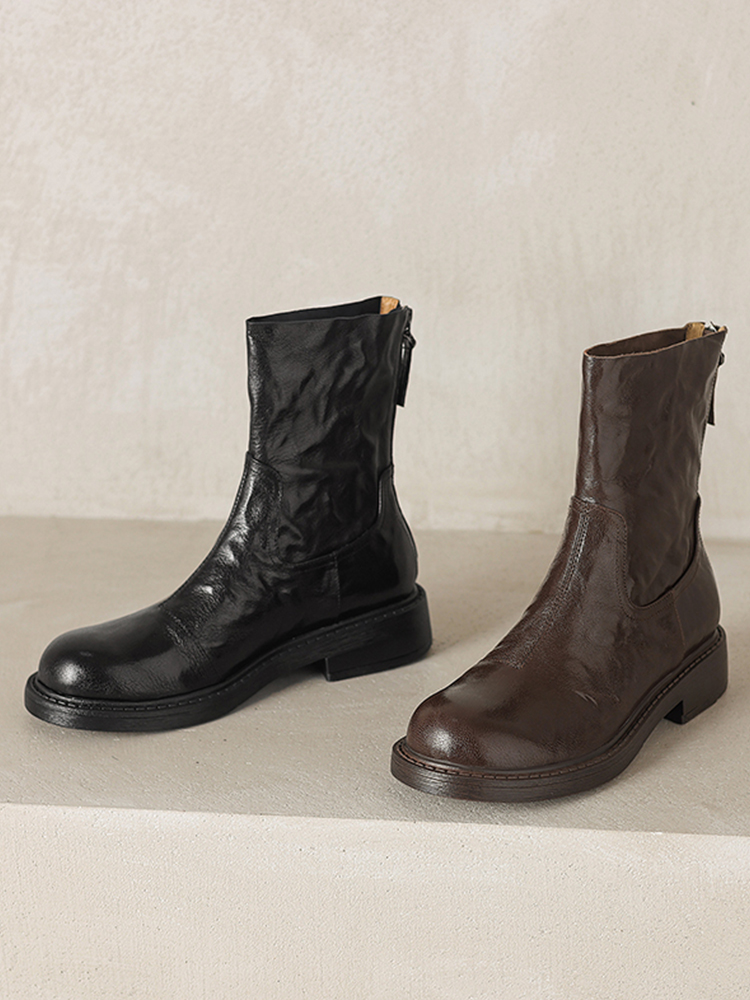 レトロ調 ぬくぬくストレッチブーツ