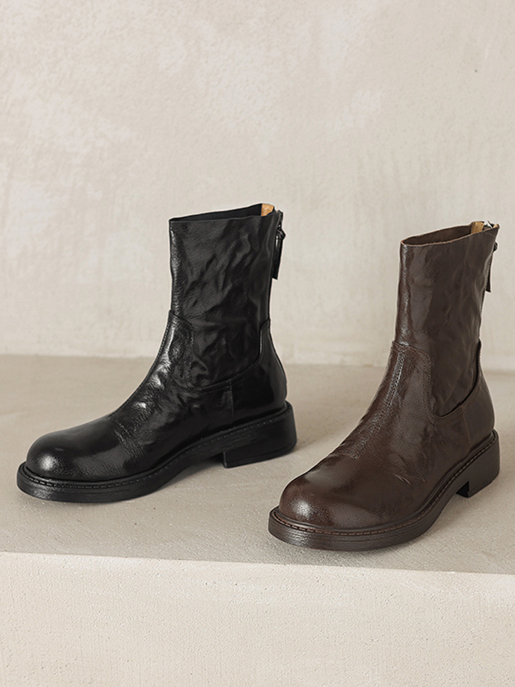 レトロ調 ぬくぬくストレッチブーツ