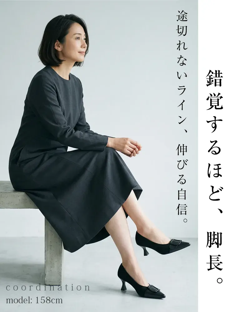 【1日履いても楽】KENPOGEN バックルパンプス 羊革 Vカット ポインテッドトゥ 4cmUP すっきり美脚 痛くない 通勤 オフィス