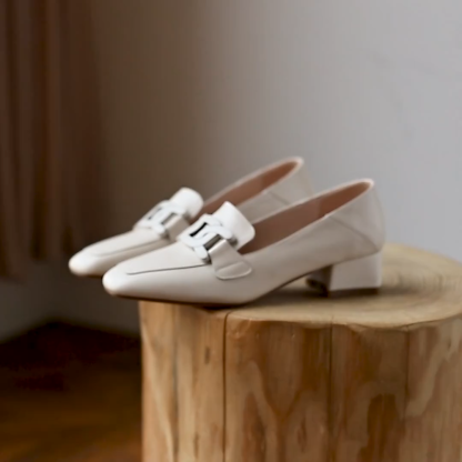 KENPOGEN バックルローファー 牛革 手作り 5cmUP スクエアトゥ 疲れにくい 通勤 オフィス