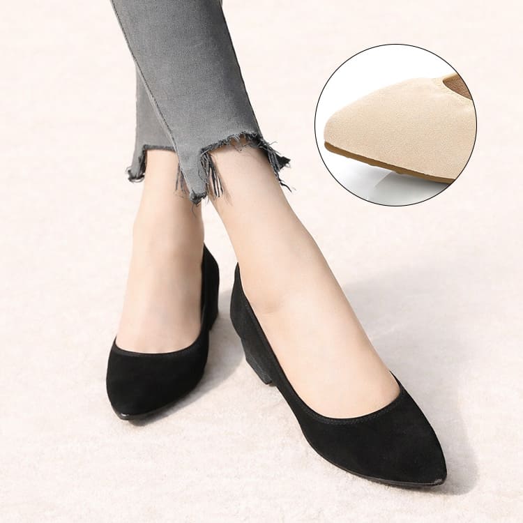 ポインテッドトゥ ウェッジソールパンプス