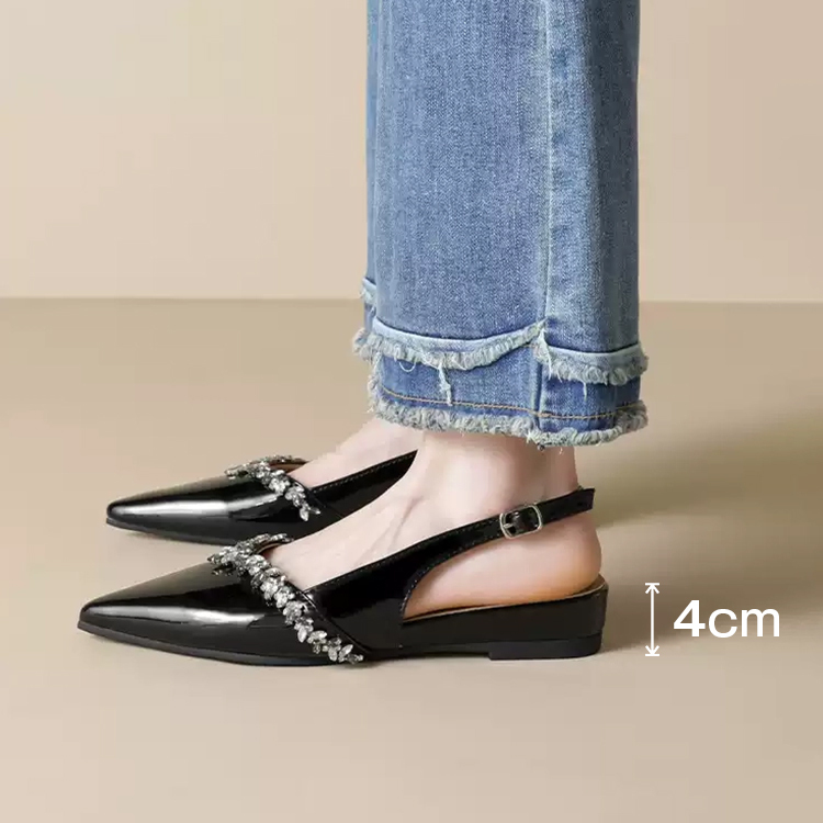 きらめきビジュー スリングバック美脚パンプス