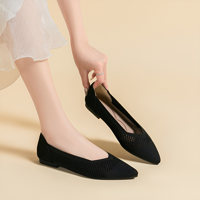 メッシュ ニットパンプス