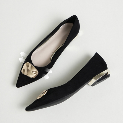 ゴールドプレート ポインテッドパンプス