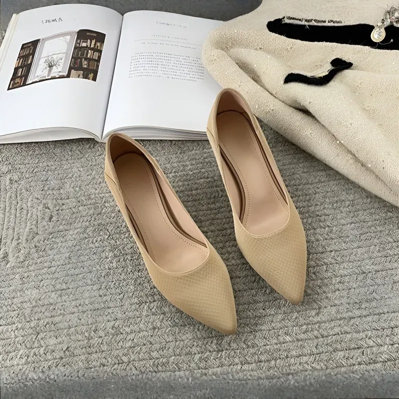 KENPOGEN 幅広ポインテッドトゥパンプス ピンヒール 幅広4E ゆったり 5.5cmUP 歩きやすい フォーマル