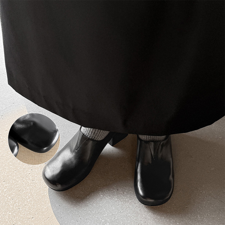 クラシカル チャンキーヒール トゥアップローファー