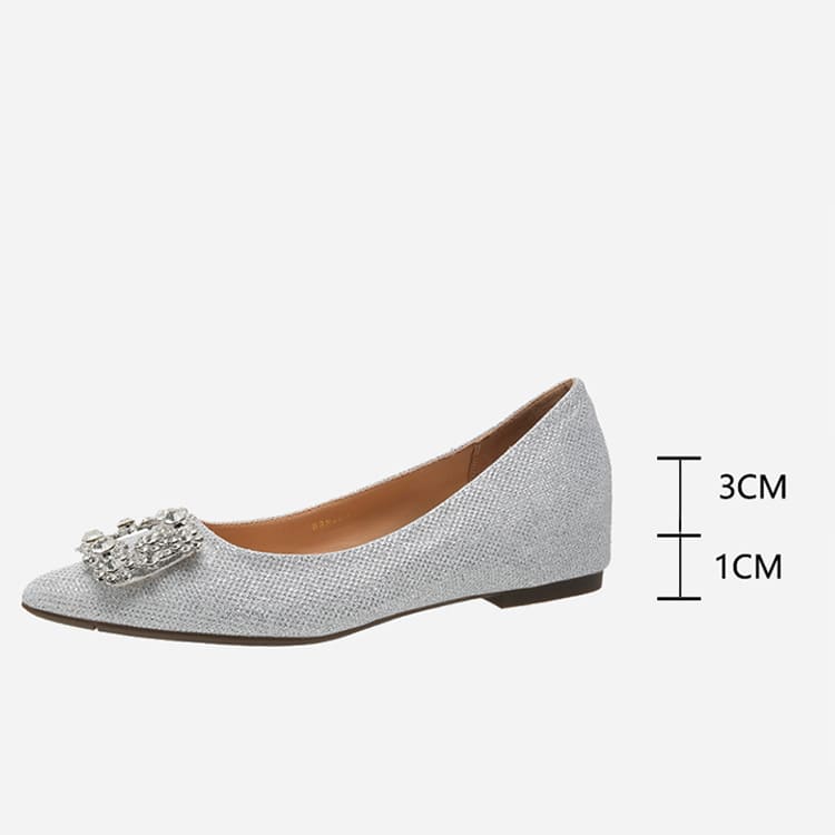 ビジューバックル 美脚グリッターパンプス