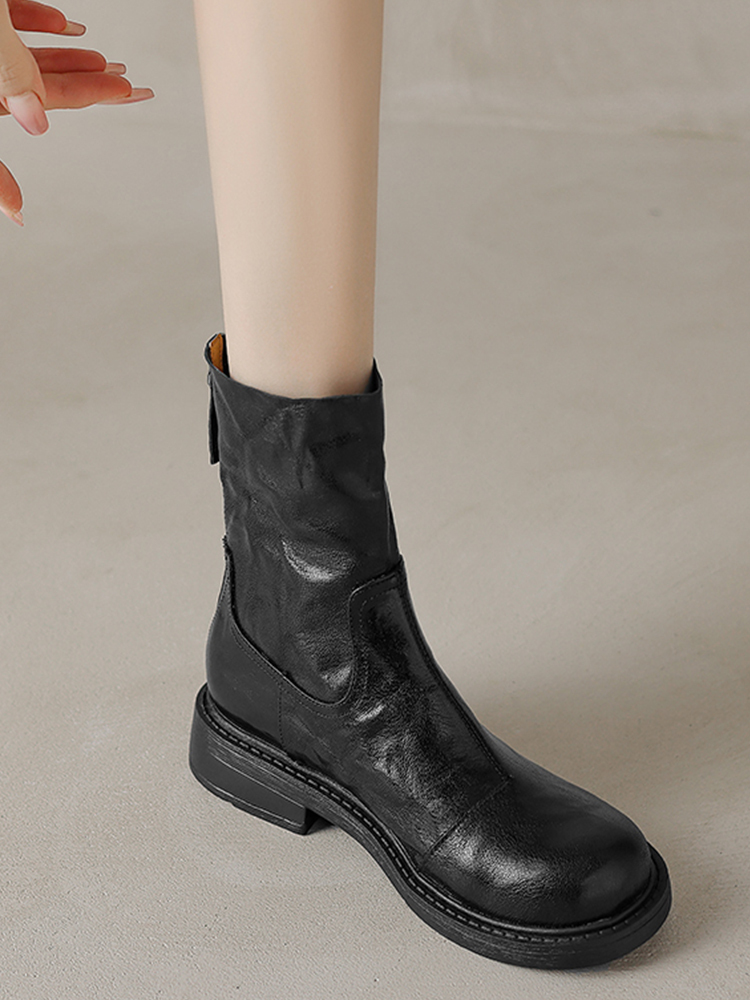 レトロ調 ぬくぬくストレッチブーツ