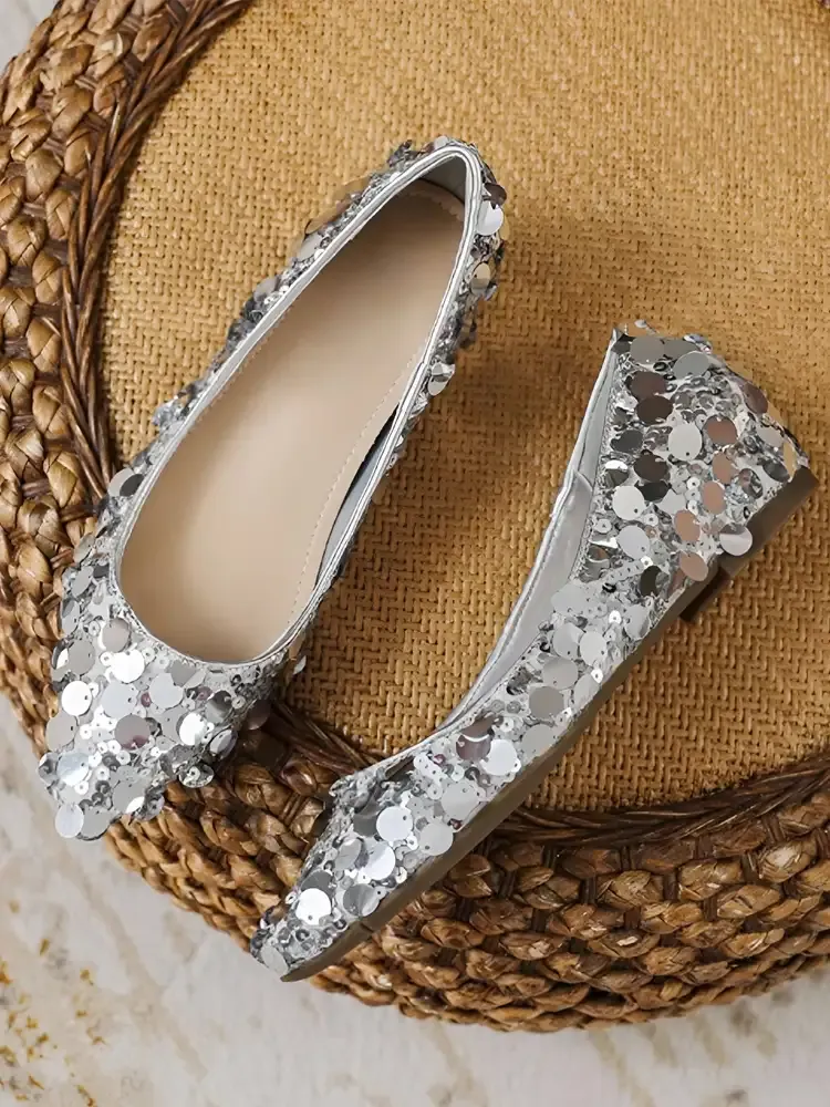 スパンコ-ル・ポインテッドトウパンプス