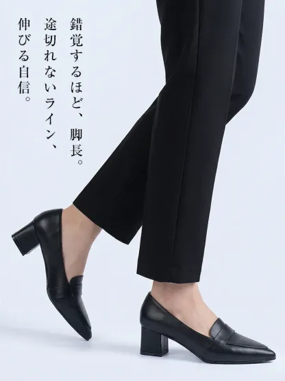 チャンキーヒールローファー