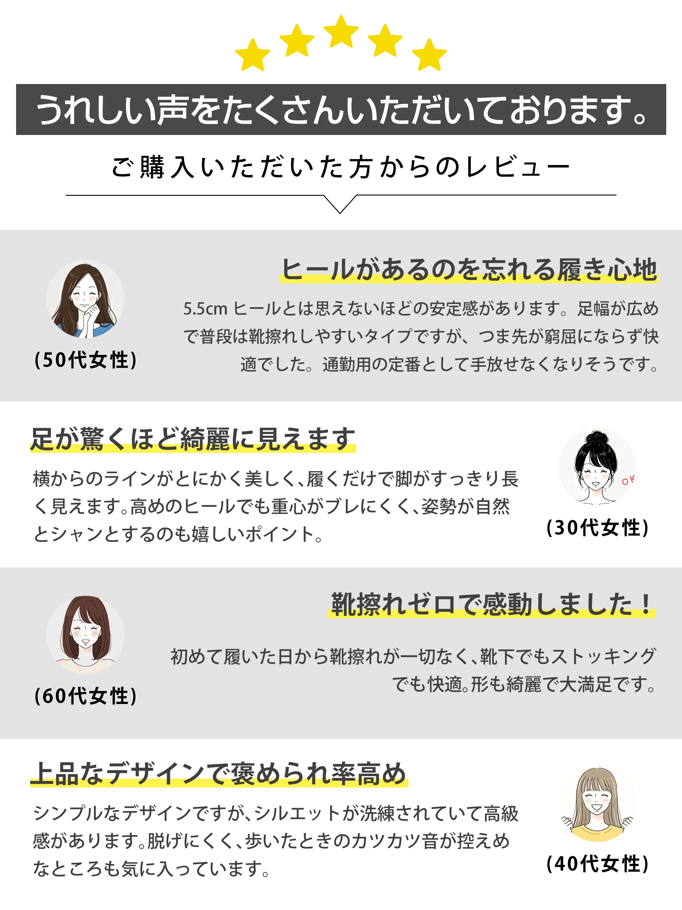 本革の太ヒールローファー。購入者の履き心地レビュー。