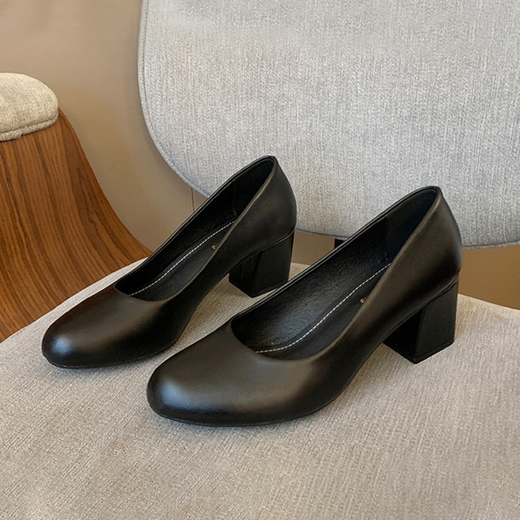 幅広 パンプス 外反母趾 ヒール 太め 5.5cm  歩きやすい オフィス