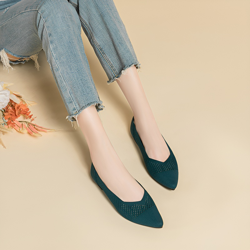 メッシュ ニットパンプス