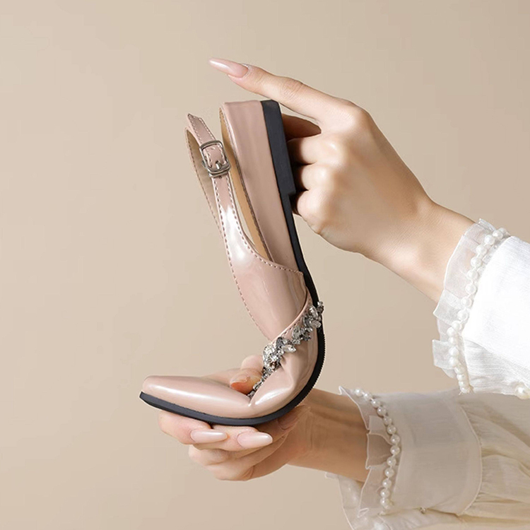 きらめきビジュー スリングバック美脚パンプス