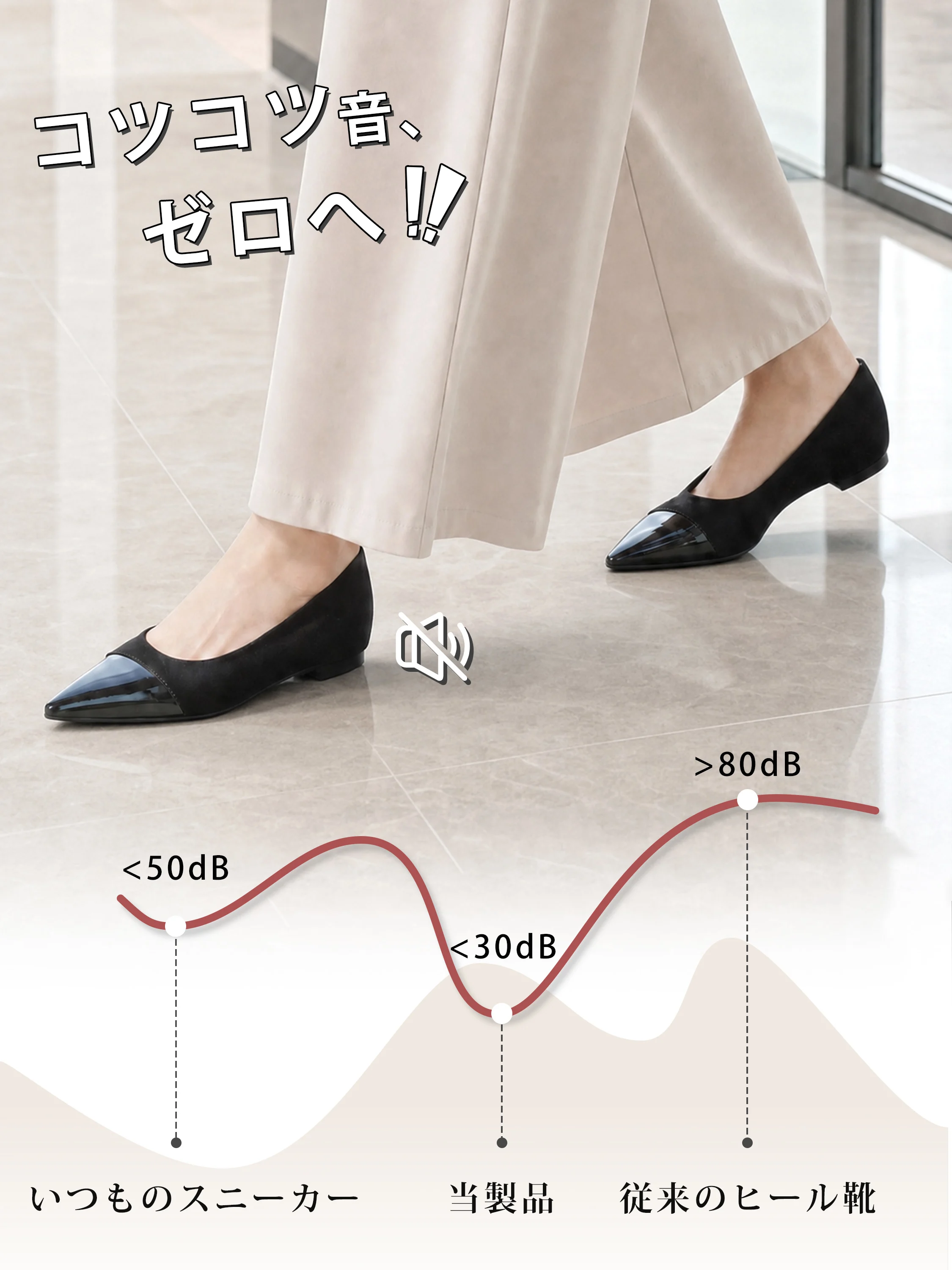 黒のレディースパンプス 静音ソールでコツコツ音を軽減 通勤 オフィス向けの歩きやすいパンプス