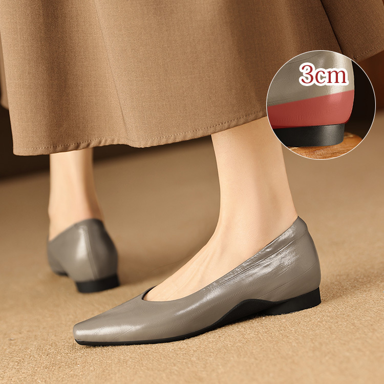 メタリック Vカット ウェッジソールパンプス