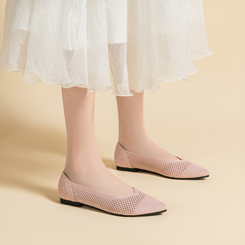 メッシュ ニットパンプス