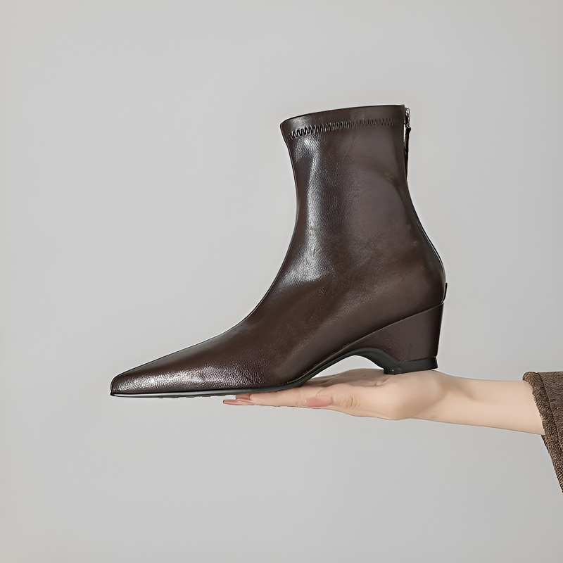 5cm美脚 ポインテッドトゥ ストレッチブーツ