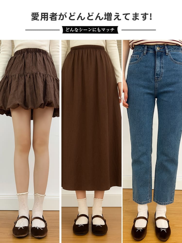 クラシカルリボン インヒールベロアメリージェーン