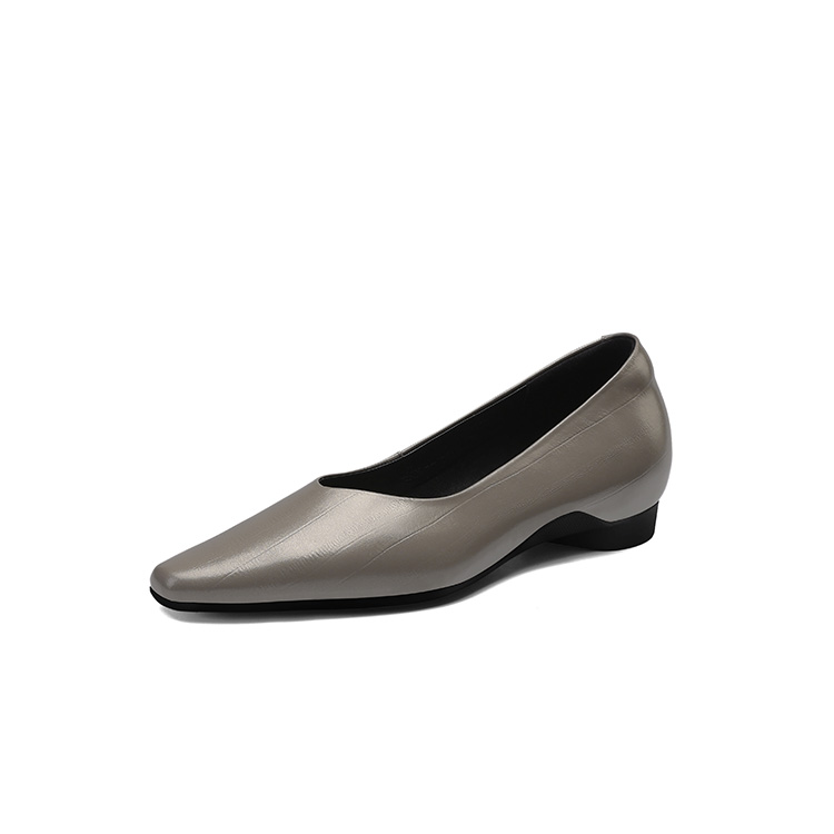 メタリック Vカット ウェッジソールパンプス