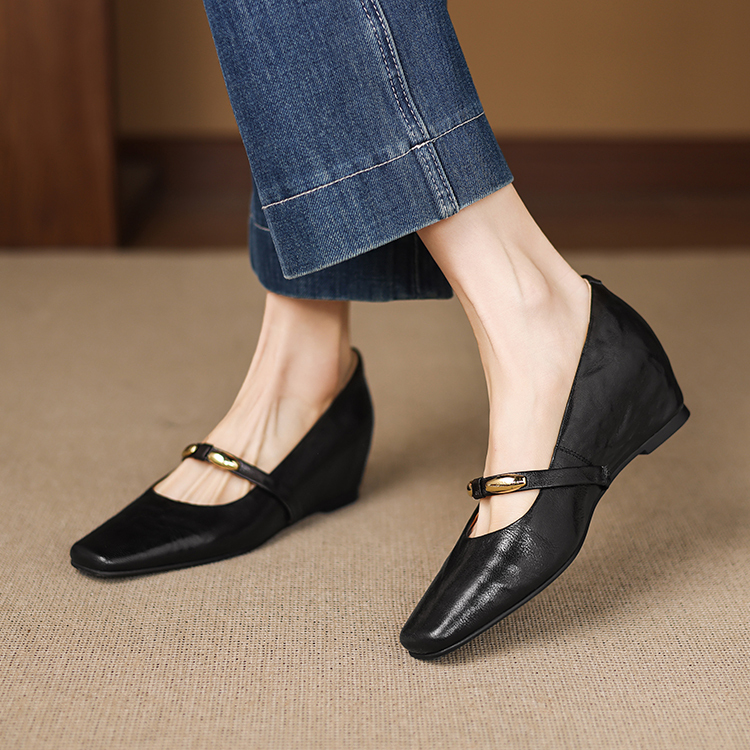 ウェッジソール 美脚メリージェーン