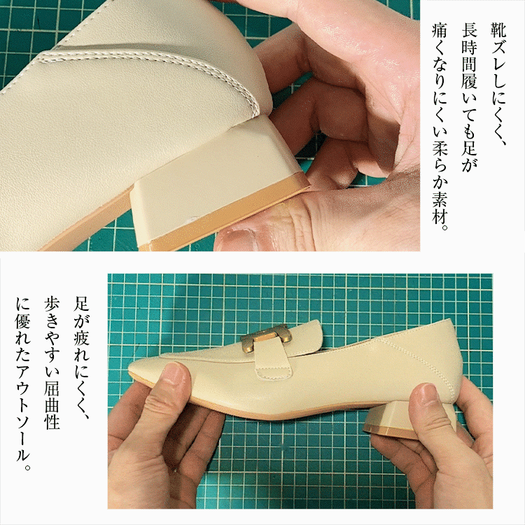 KENPOGEN バックルローファー 牛革 スクエアトゥ 3cmUP 走れる 履きやすい オフィス