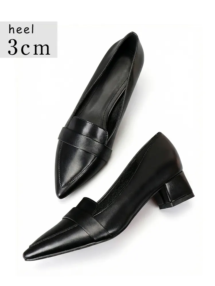 チャンキーヒールローファー