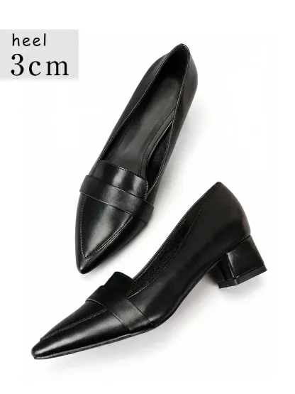 チャンキーヒールローファー