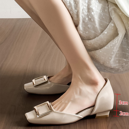 スクエアバックル サイドオープンパンプス