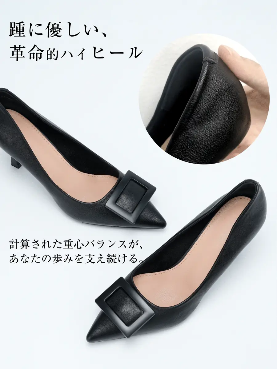 靴擦れしない パンプス かかと 柔らかい 脱げにくい 痛くない 黒 冠婚葬祭 通勤