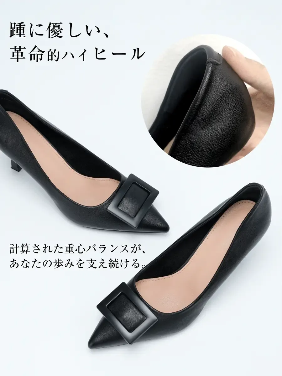 靴擦れしない パンプス かかと 柔らかい 脱げにくい 痛くない 黒 冠婚葬祭 通勤